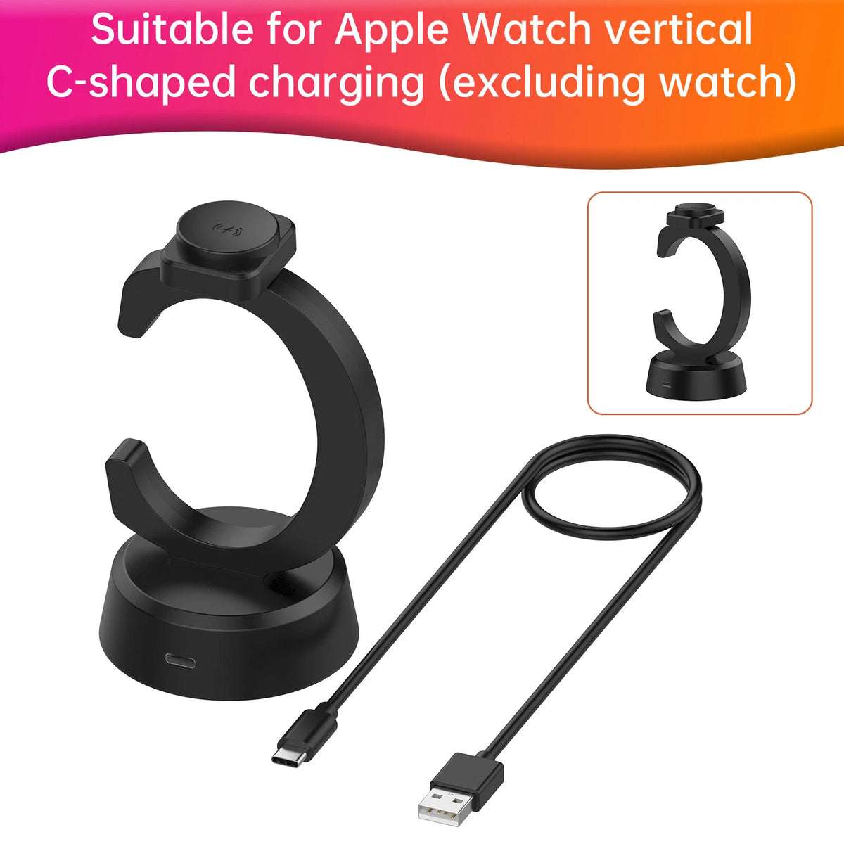 Vertical C-Shaped Charger Dock Stand for iWatch (S003-A093)
