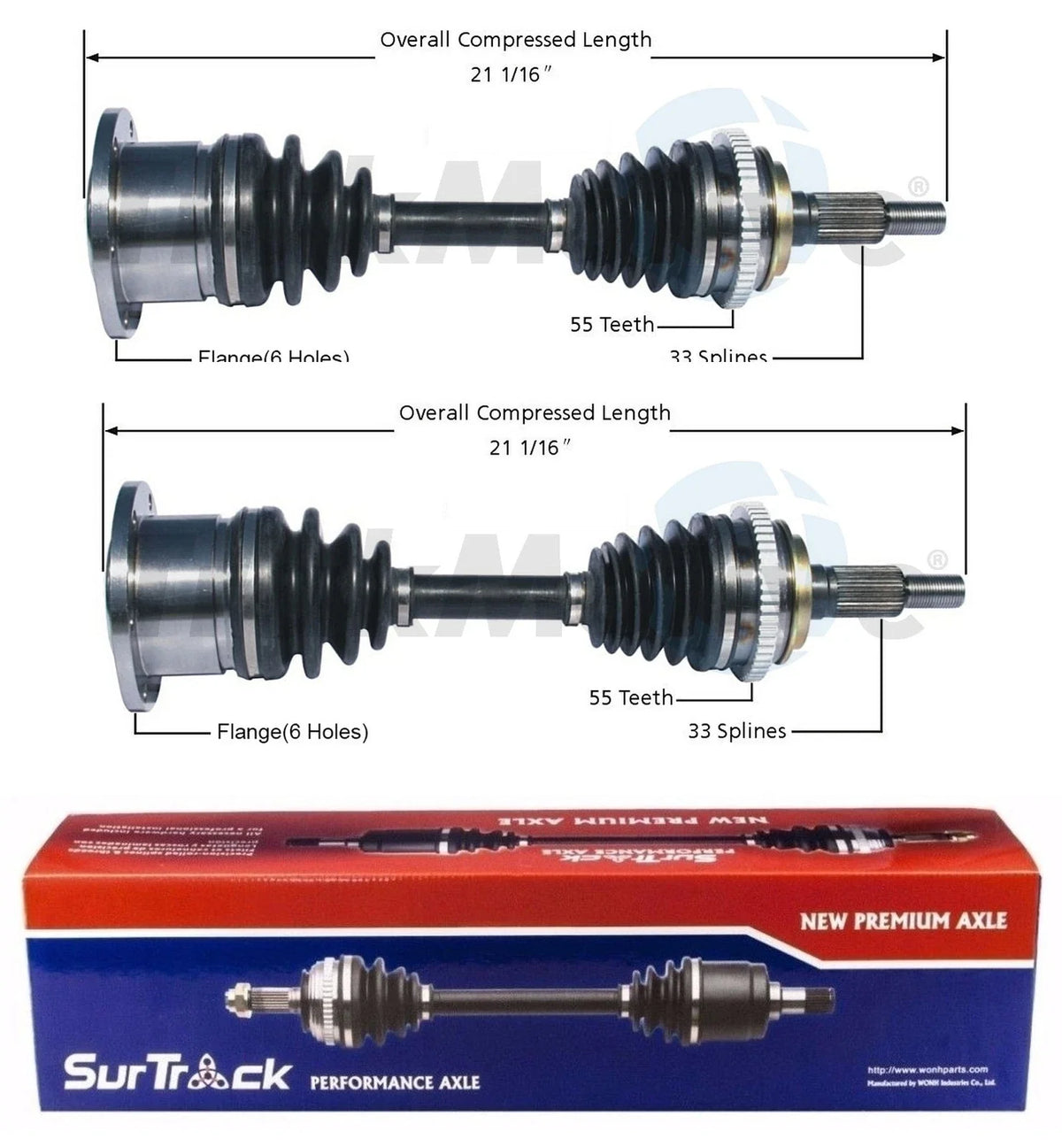 Set of 2 Front CV Axle Shafts for Chevrolet Blazer, GMC K1500 (1995–2005)