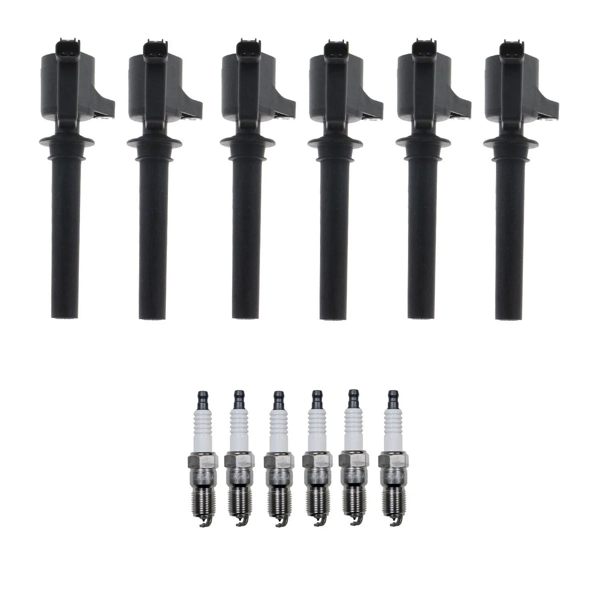 Set of 6 Ignition Coils & Spark Plugs for Mazda 3 3.0 V6 (2004–2009)