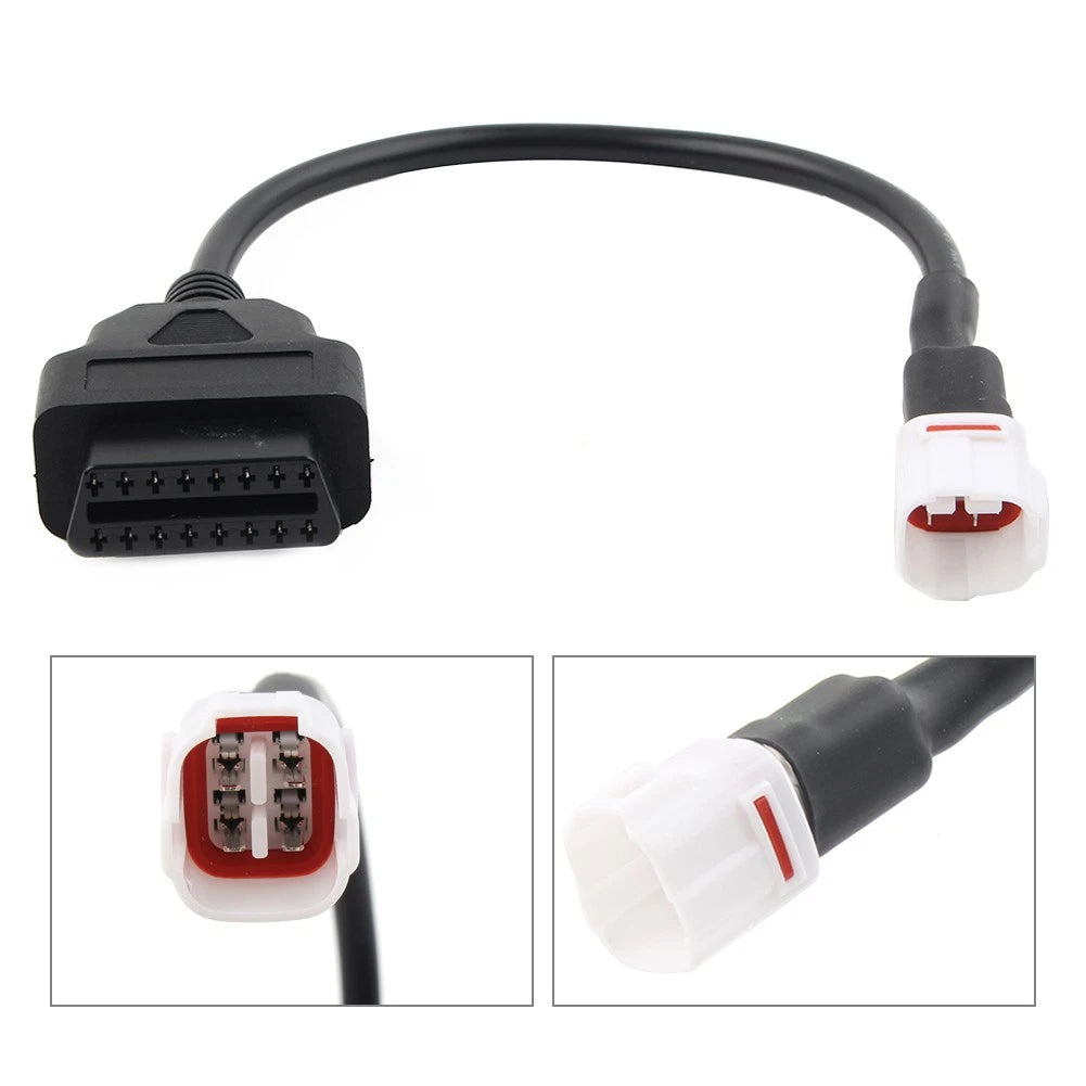 4 Pin to OBD2 Diagnostic Tool Adapter Cable for Yamaha Motorcycle