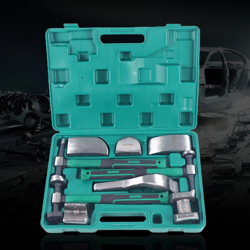 9pcs Set Hand Car Body Work Hammer Fender Tool Dent Repair Kit for Auto