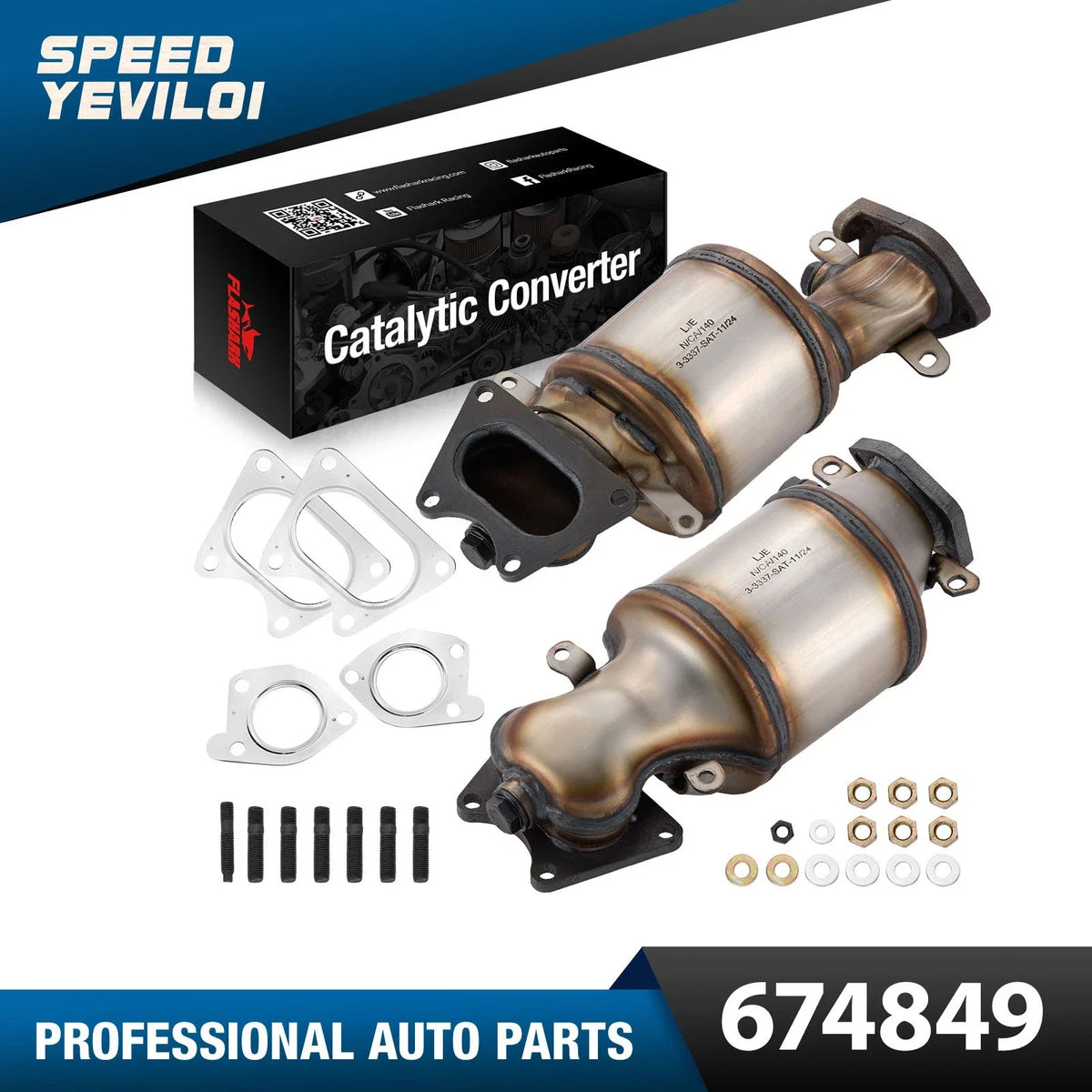 2X Front Catalytic Converter for Honda Accord V6 3.0L (2003–2007)