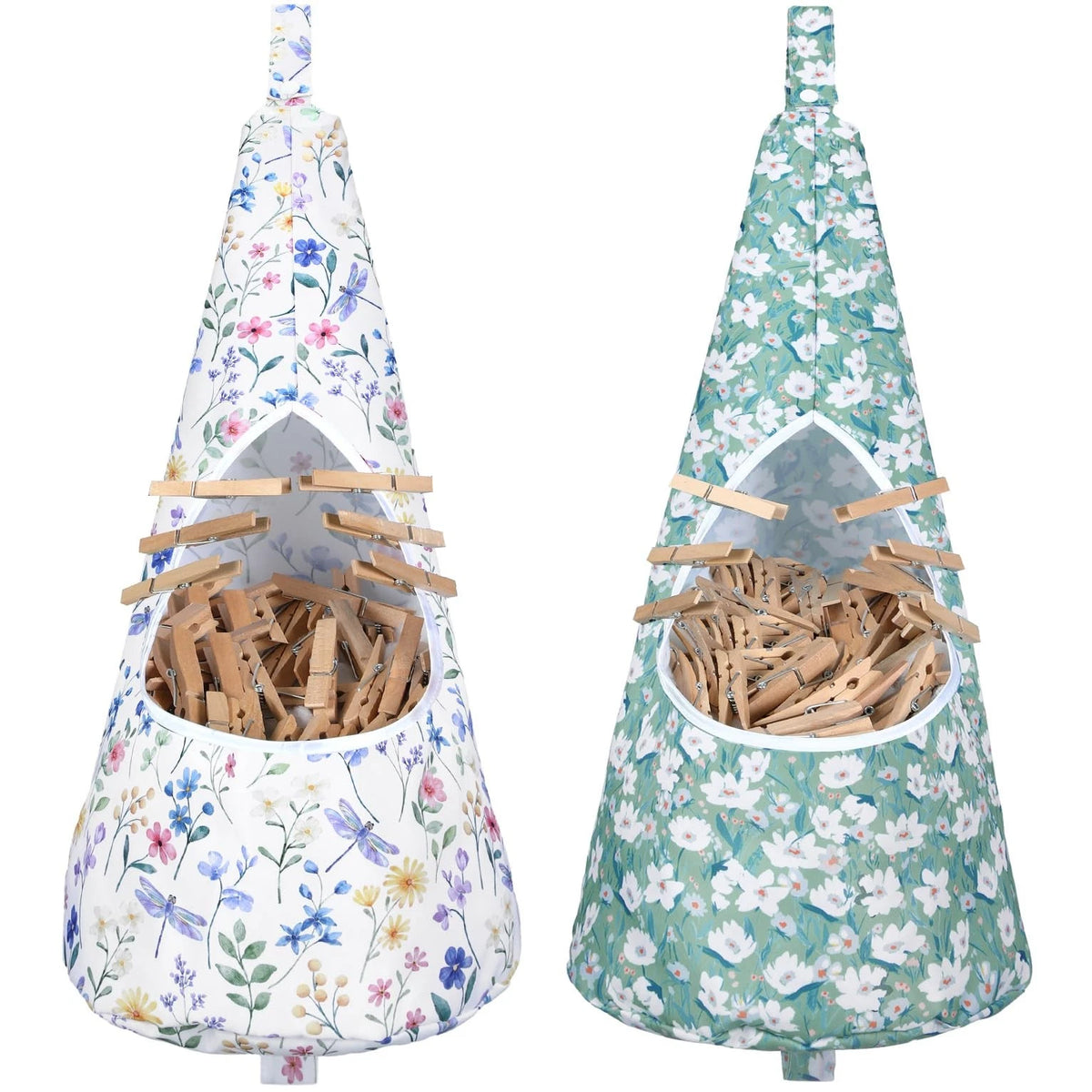 2X Clothespin Bag Hanging Storage Organizer 9x24 Inch Waterproof Canvas