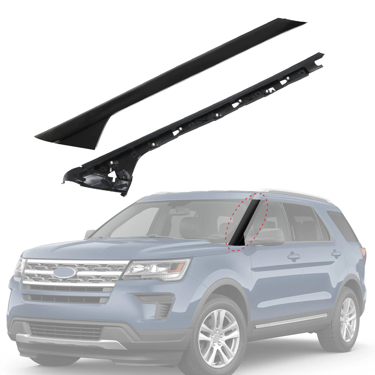 Left Windshield A-Pillar Trim Molding Bracket for Ford Explorer (2011–2018) bb5z7803137aa, 926-450