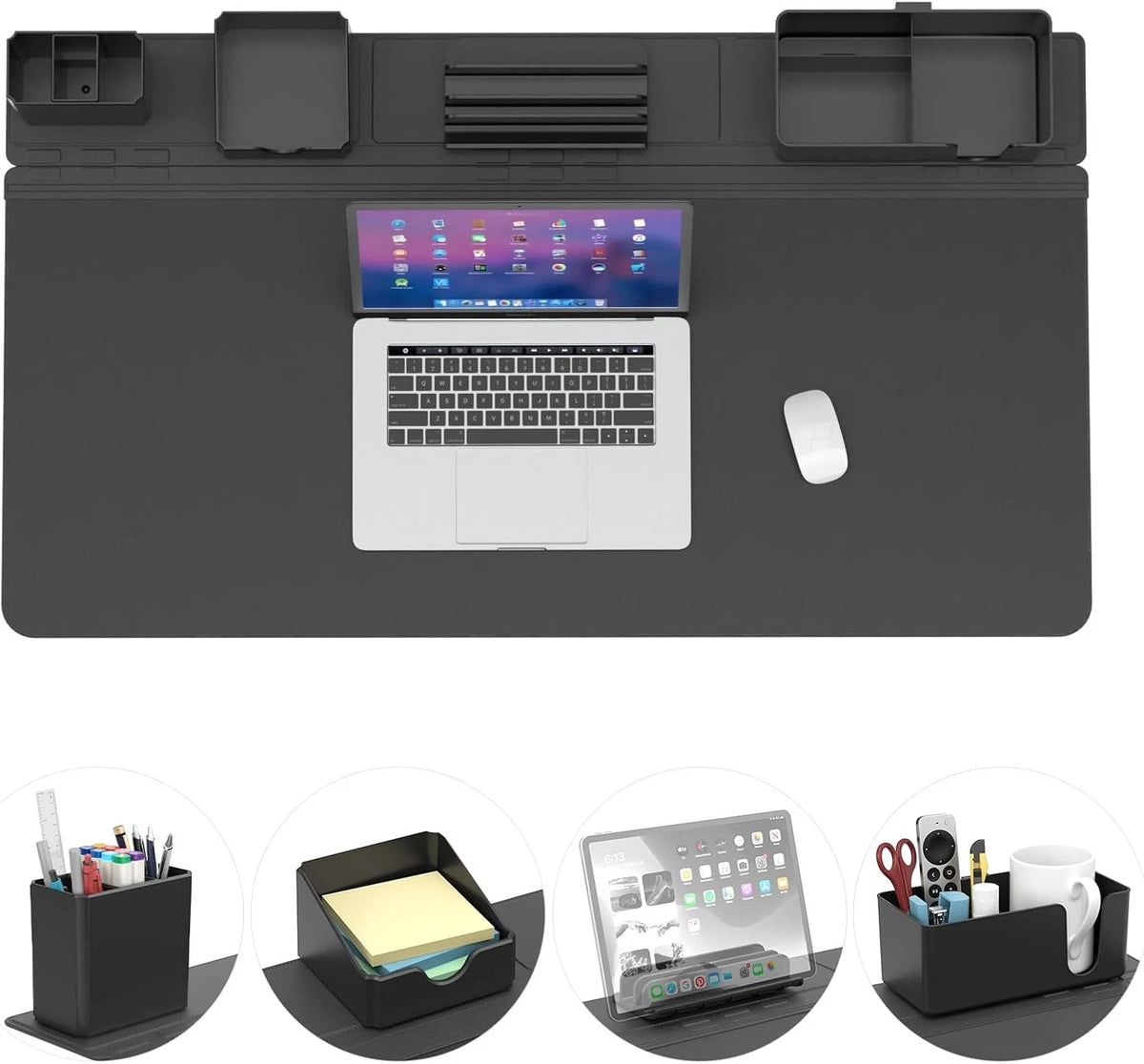 5 in 1 Desk Pad and Magnetic Organizer Set for Office Use