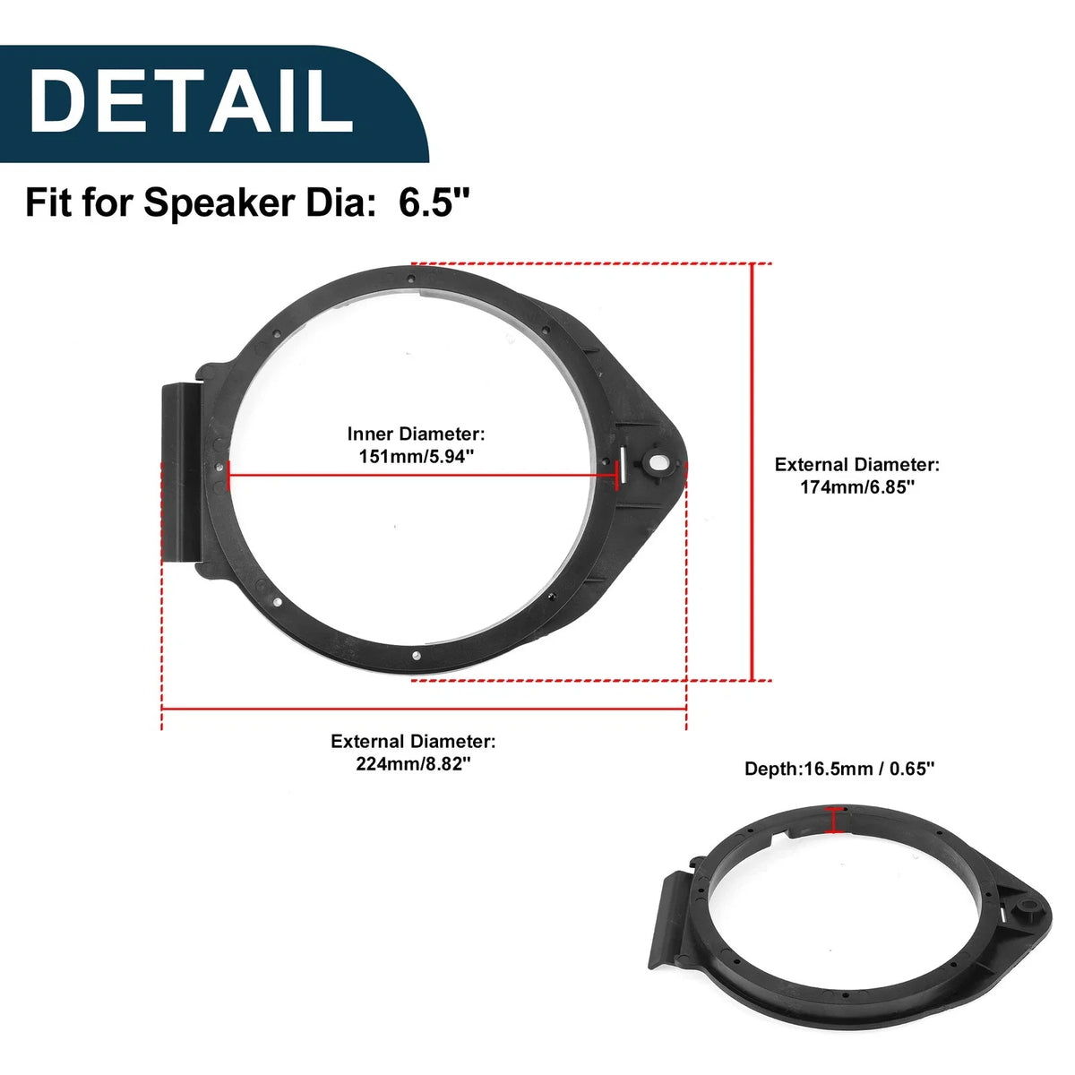 Set of 2 Speaker Spacer Rings for GMC Sierra (1995–2006)