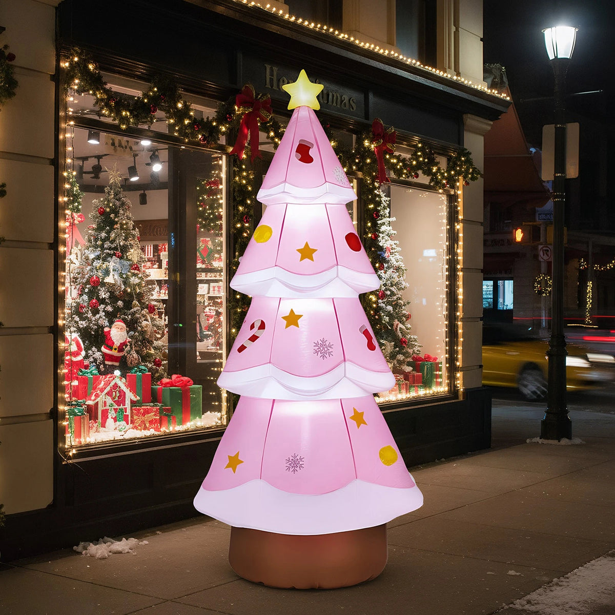 7.2/7.5 FT Inflatable Christmas Tree Set for Outdoor Holiday Decorations