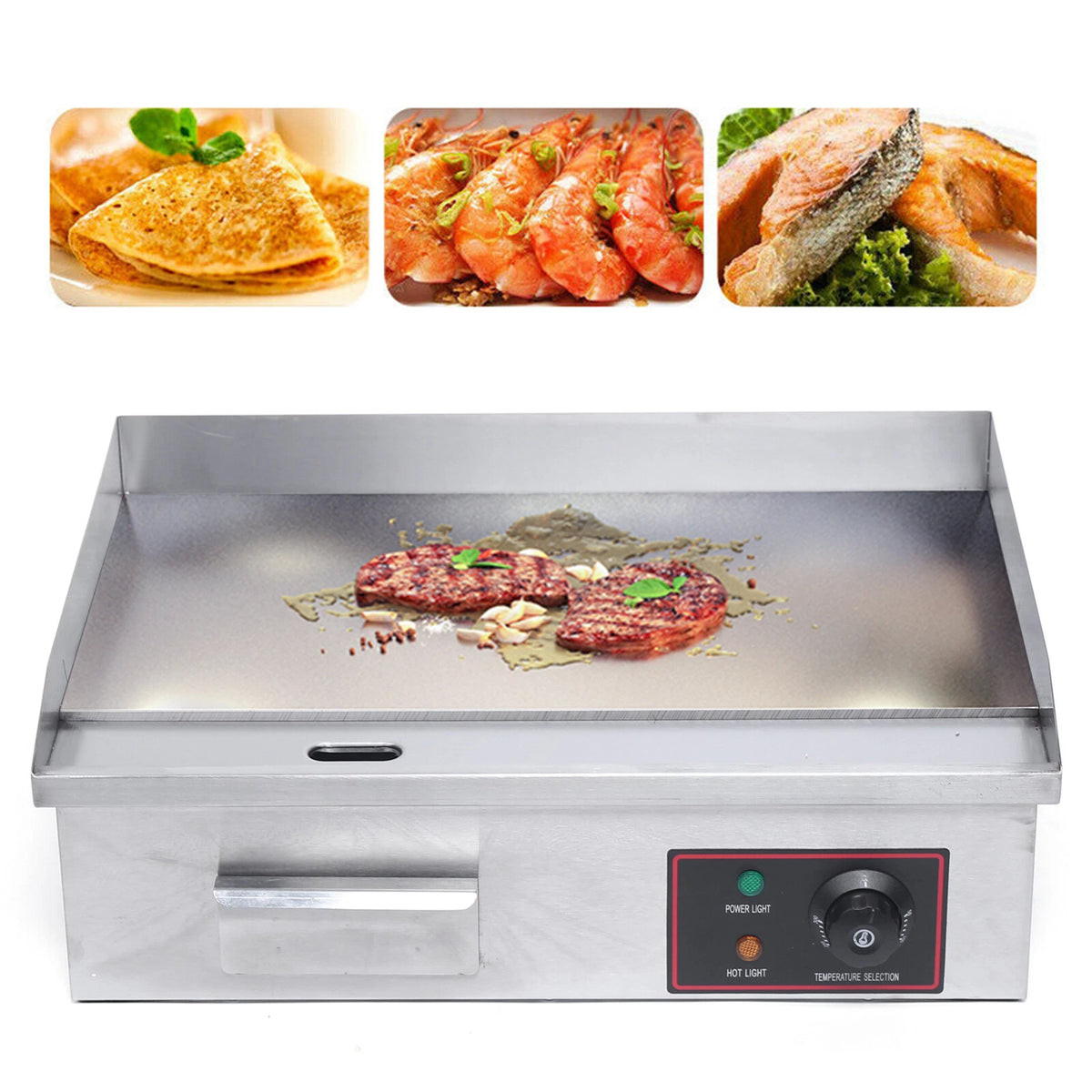 1.6kw Electric Non-Stick Flat Top Grill Griddle for Commercial Use