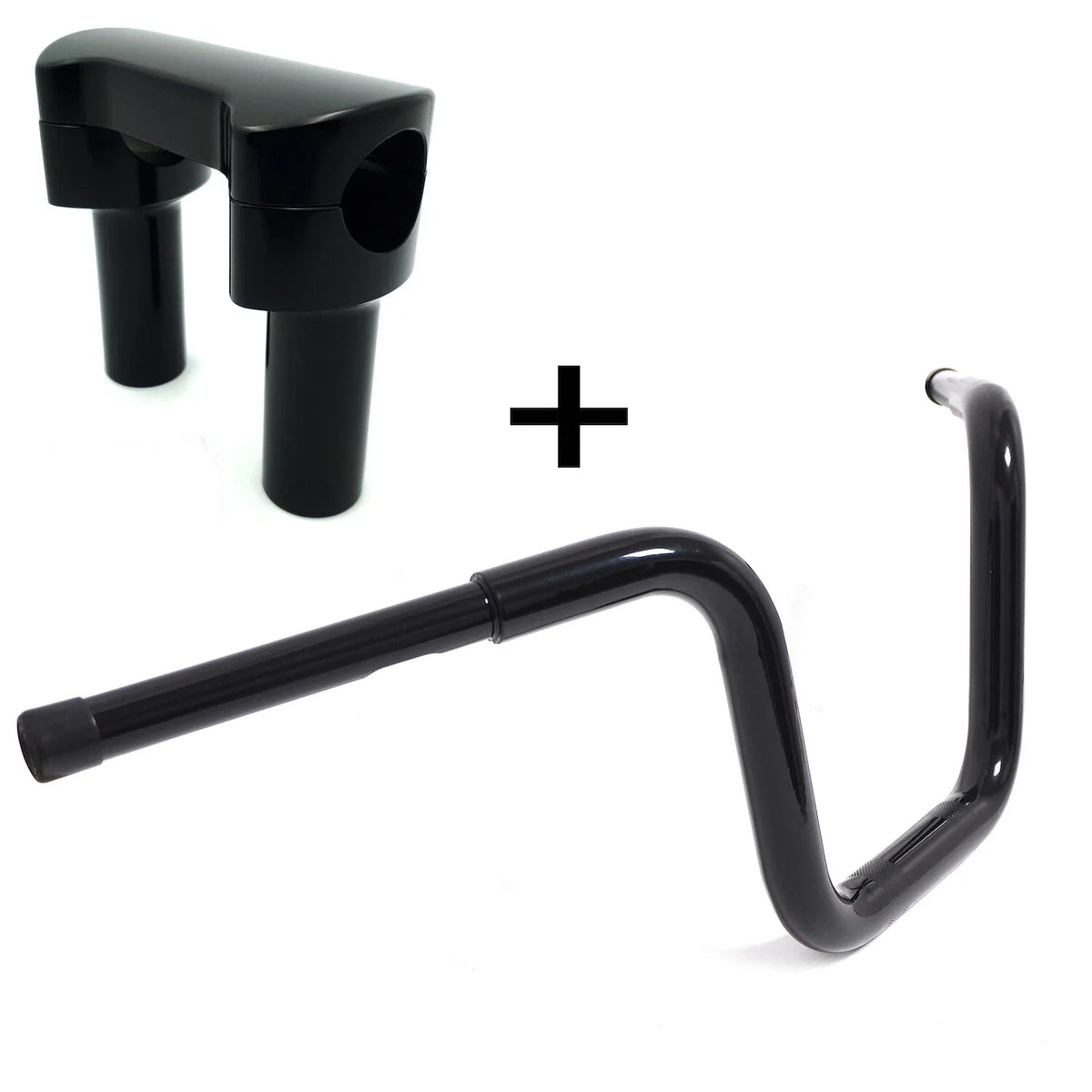 12" Black Fat Mini Ape Handlebar w/ Riser for Harley Softail (2018–2023)