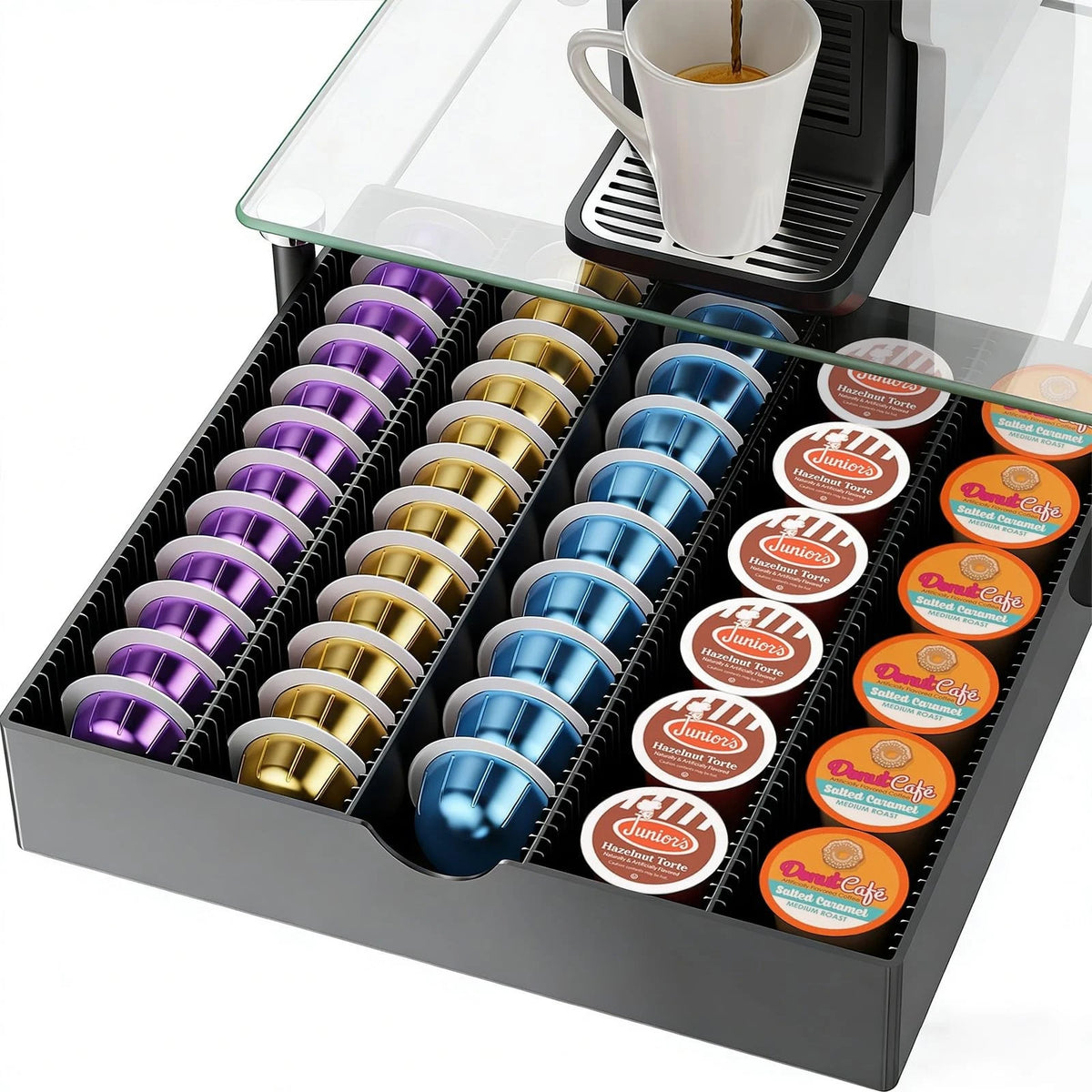 Crystal Tempered Glass Pod Holder Drawer for Vertuo (2019–2023)