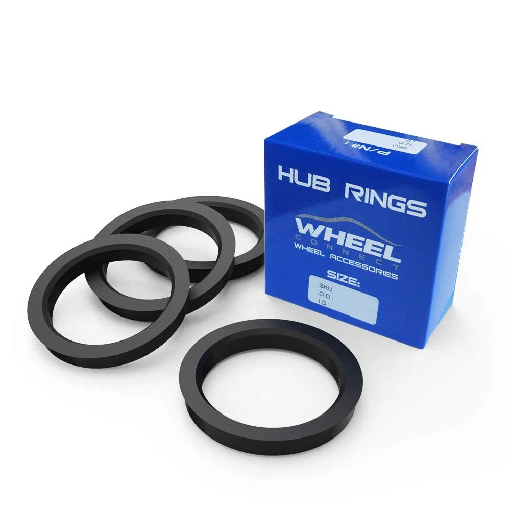 Set of 4 Hub Centric Rings for (73.1 to 64.1 mm, Black)