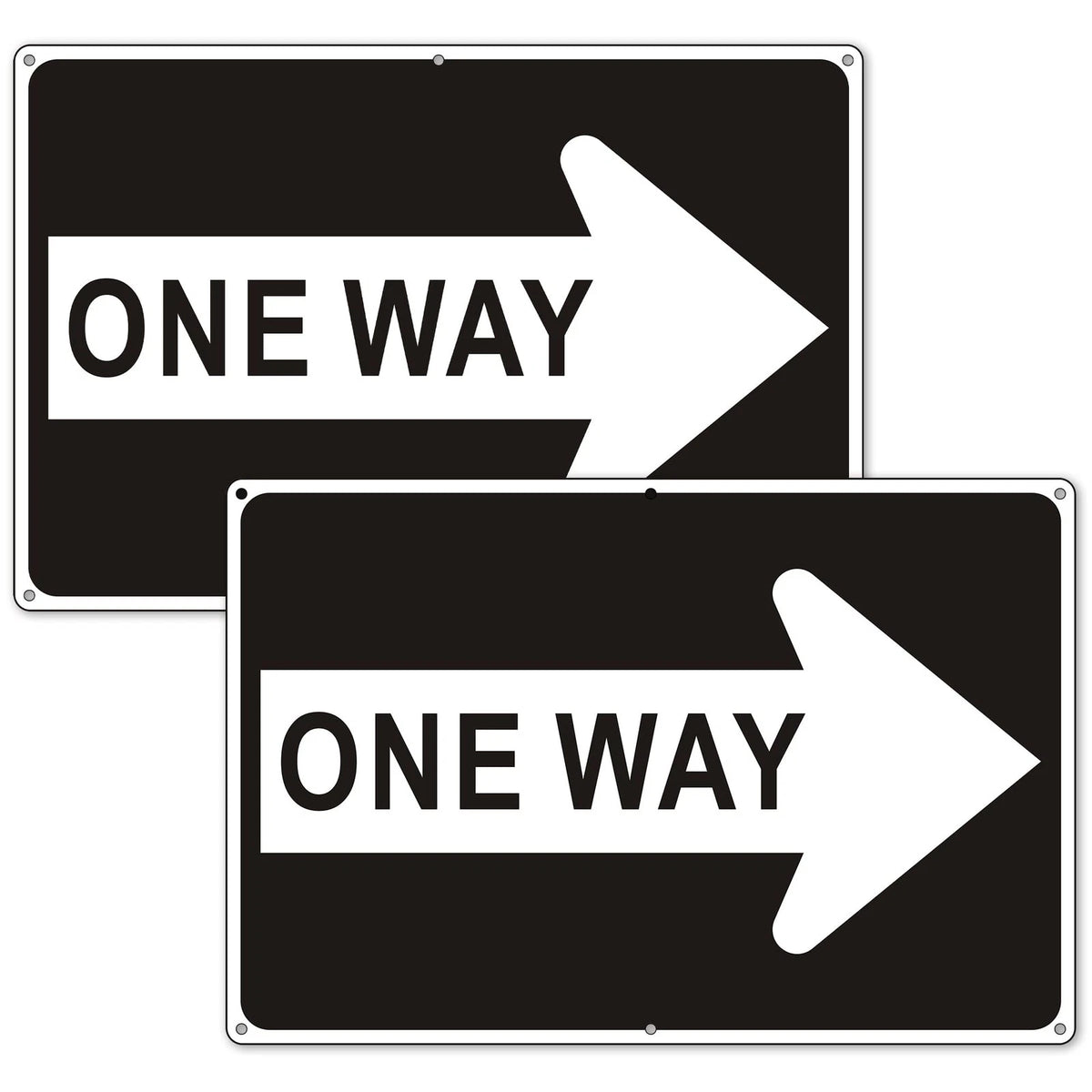 2X Reflective One Way Signs with Right Arrow for Outdoor Use