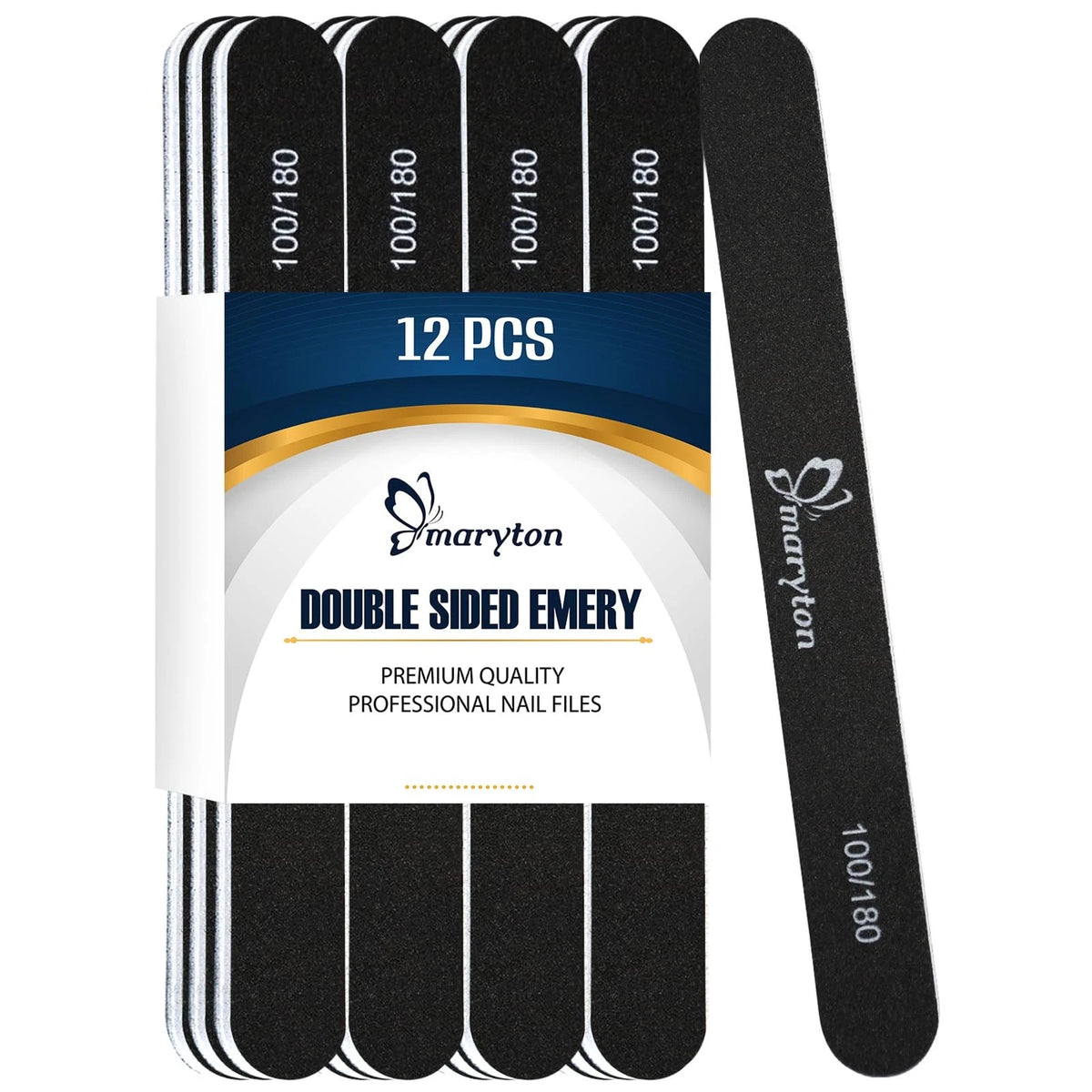 12pc 180 Grit Nail Files for Acrylic Gel Nails