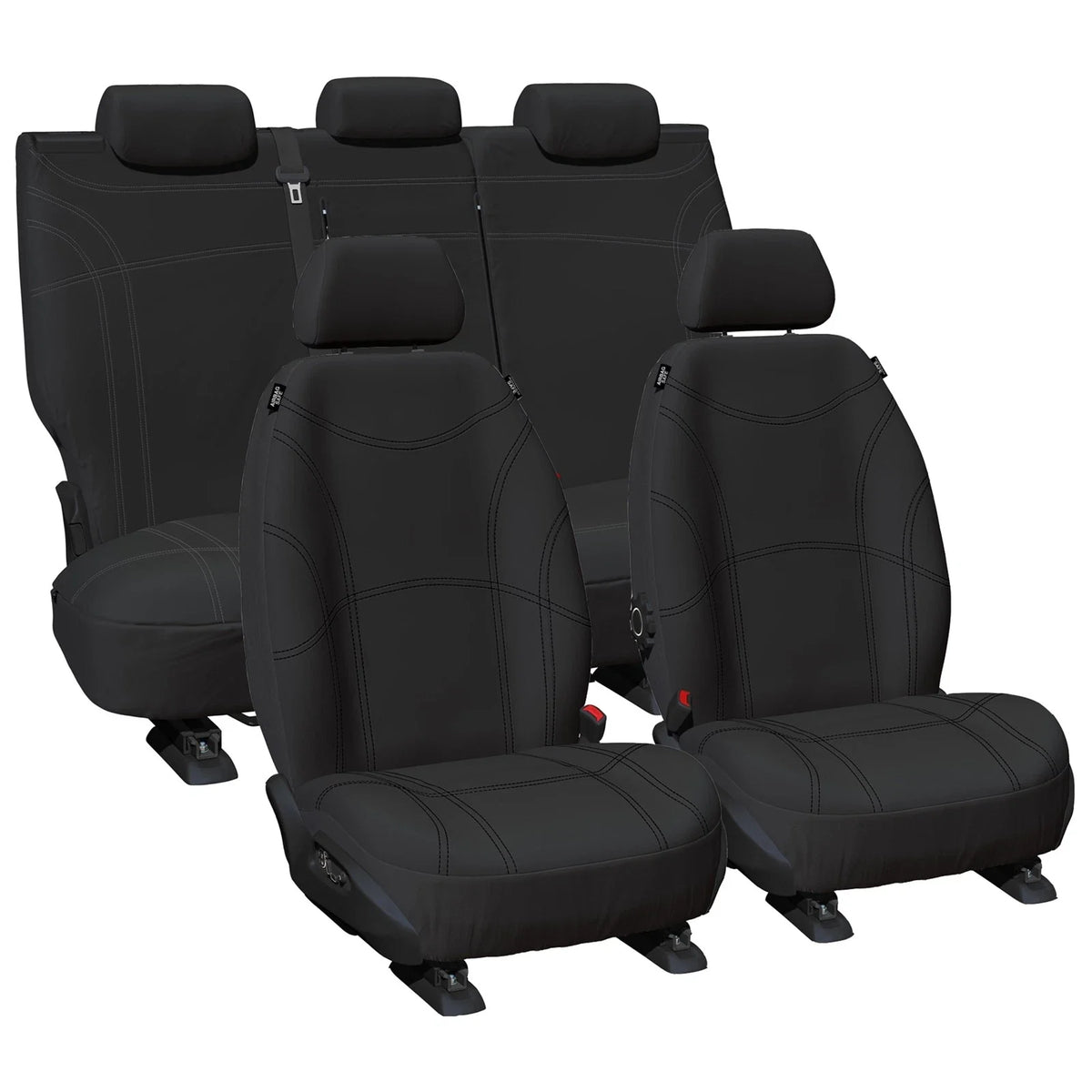 Front & Rear Black Neoprene Seat Covers for Ford Ranger (2007 - 2011)