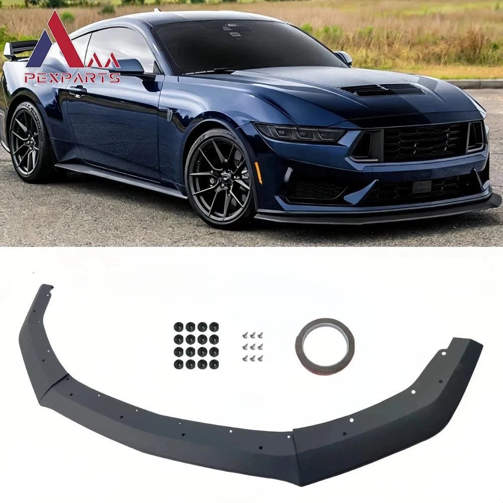 Matte Black Front Bumper Lip for Ford Mustang Ecoboost/GT (2024–2025)