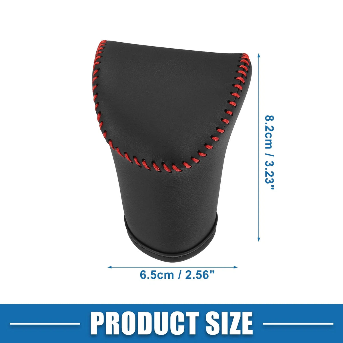 Automatic Gear Shift Knob Cover for Kia Seltos (2021–2023) Black Red Stitches