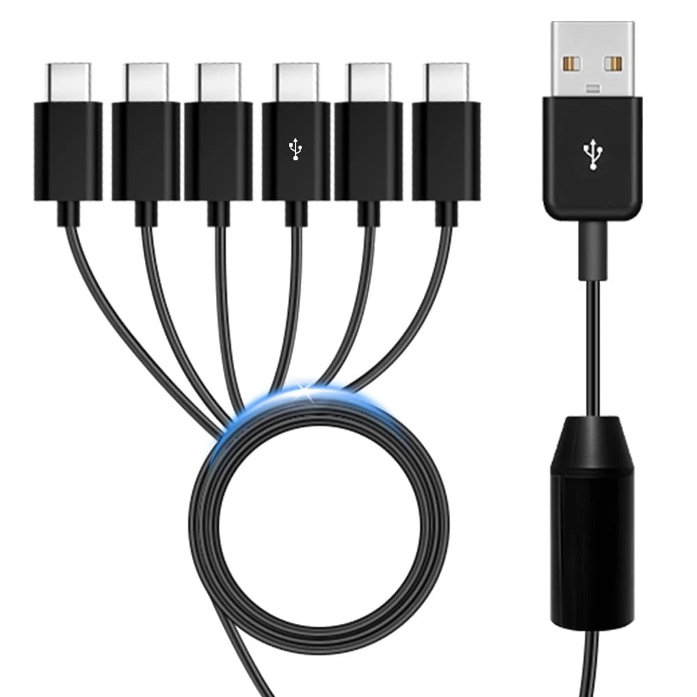 USB C Splitter Multi Charging Cable 5A Fast Charge 1.64 Feet