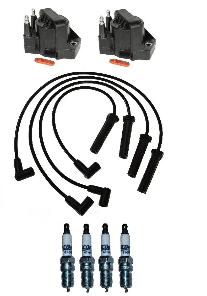 2X Ignition Wires 2 Coils 4 Spark Plugs Kit for Chevy Cavalier Pontiac (1995–2005)