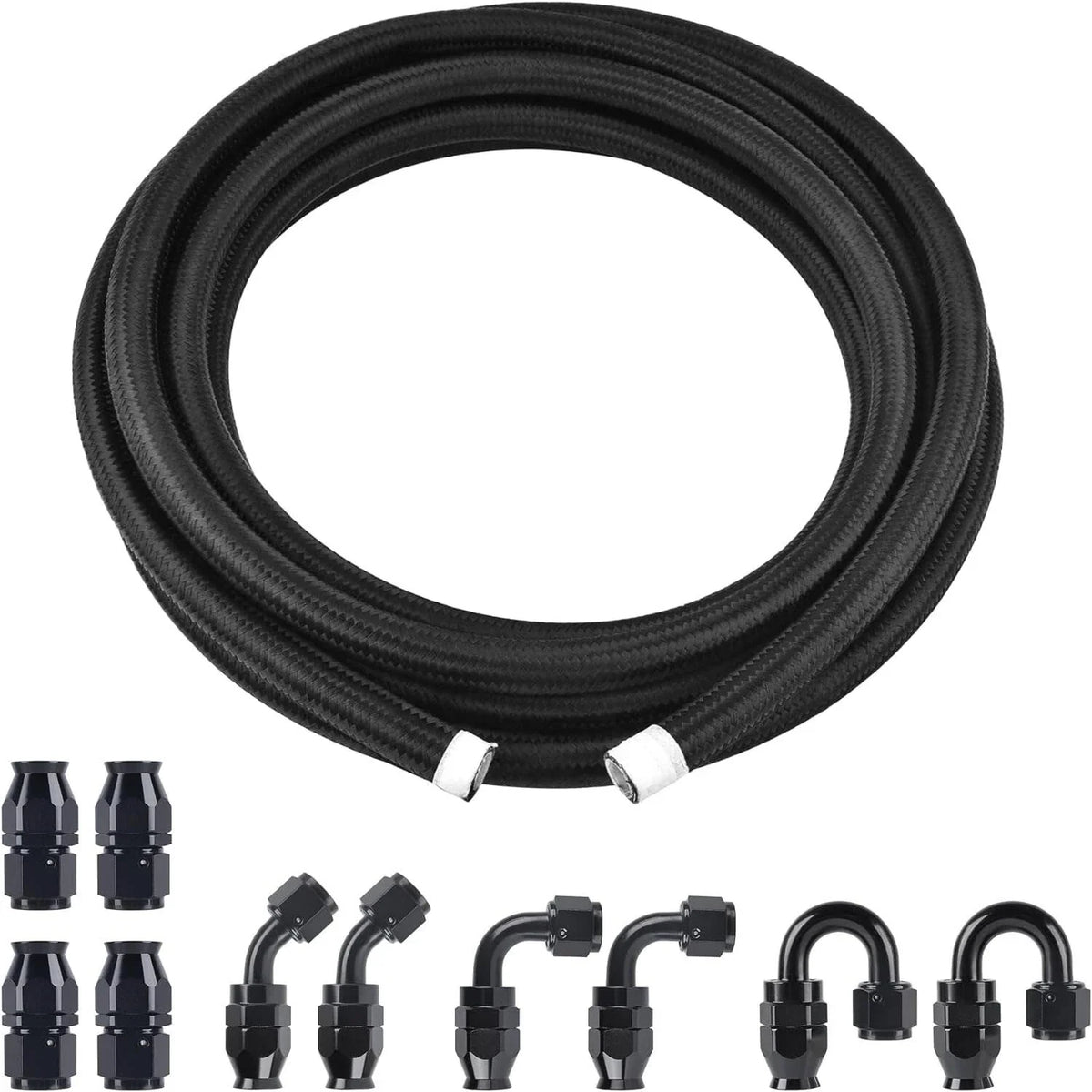 8AN 10AN PTFE Braided Nylon Fuel Line Kit for Diesel, 2 Kits (2011–2020)
