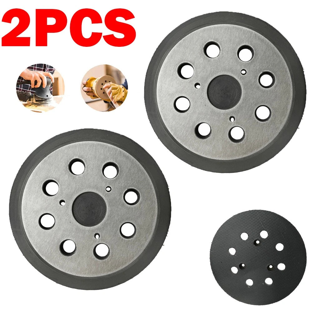 2X 5" 8-Hole Sander Pad Hook and Loop for Porter Cable 343 390 382 390K