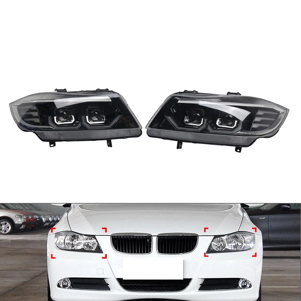 Pair Headlight Assembly for BMW 3 Series E90 E91 (2004–2007)