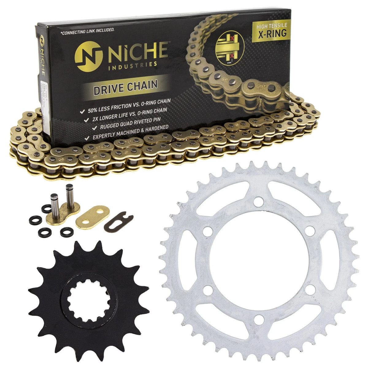 Sprocket Chain Set 16/43 Tooth for Yamaha YFZ-R1 (MK1004683, 4XV-17460-00-00)