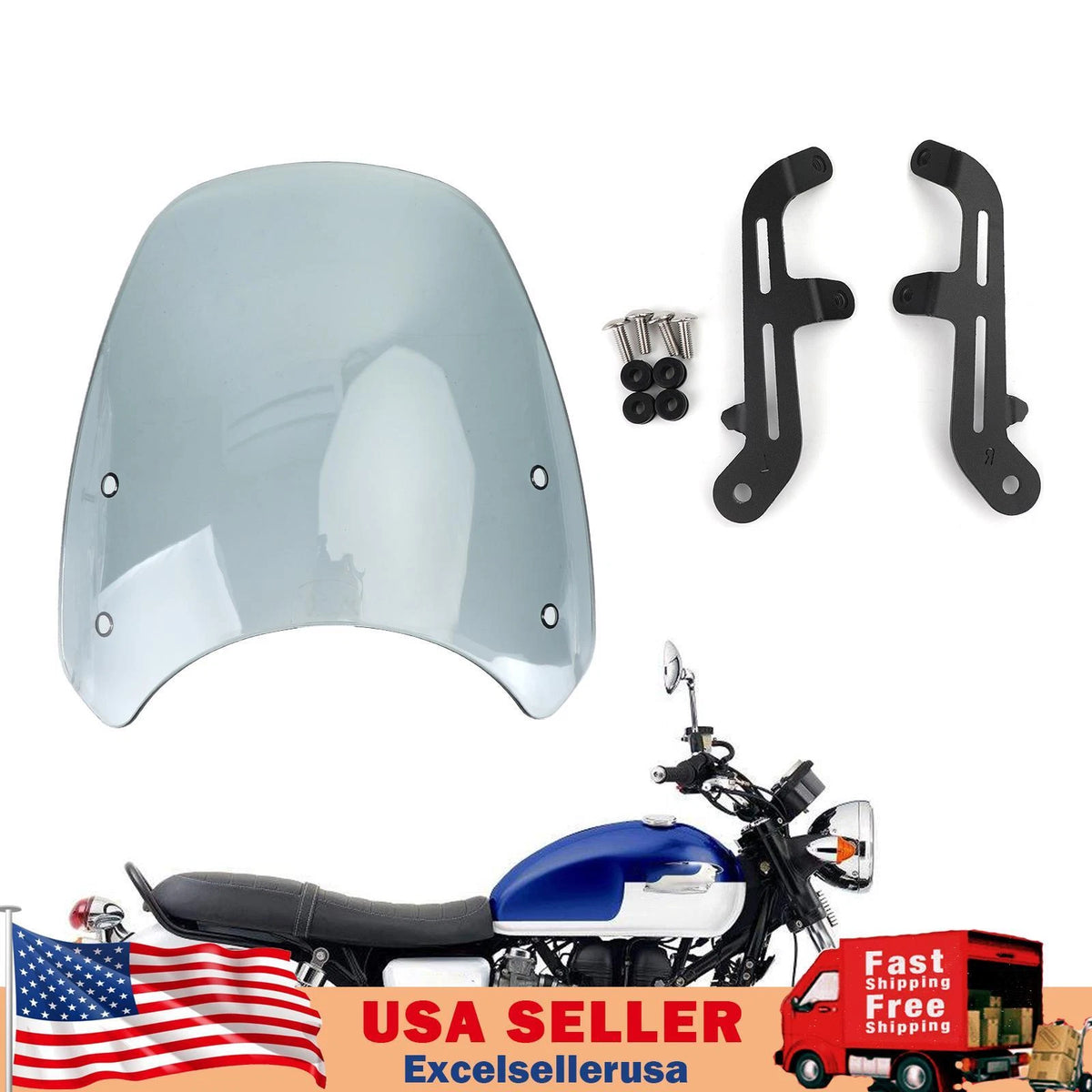 ABS Plastic Windshield for Bonneville T100 T120 (WIN-T703-Gray)
