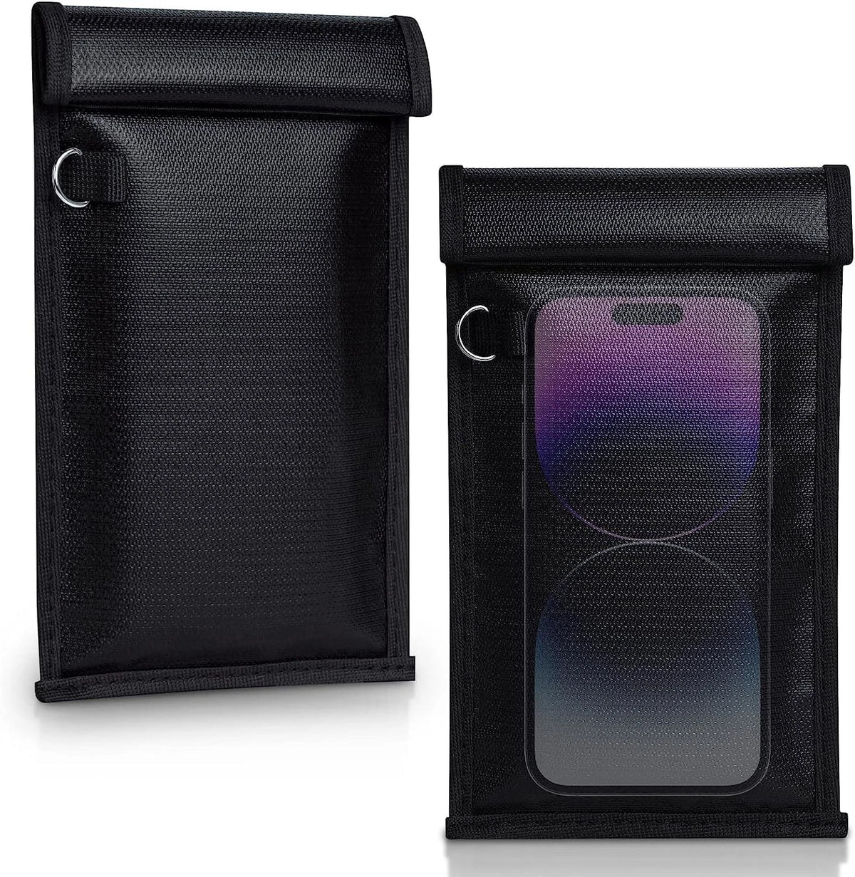 2X Faraday Bags for Phones and Car Key (Black)