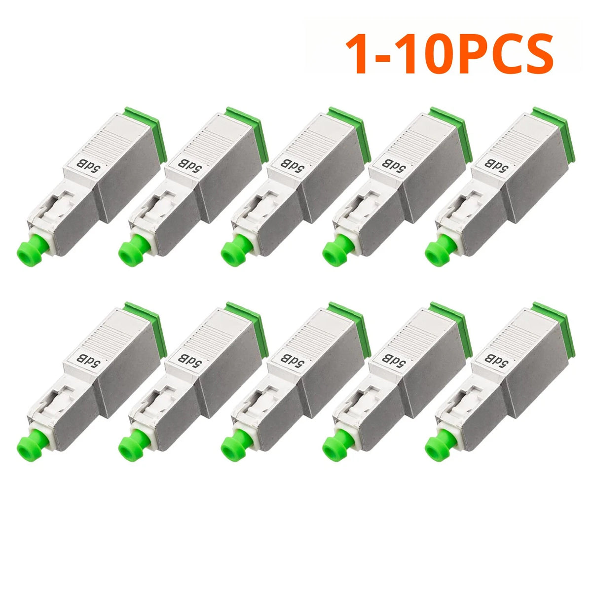 5dB SC APC Connector Fiber Optic Optical Attenuator Single Mode Metal Green