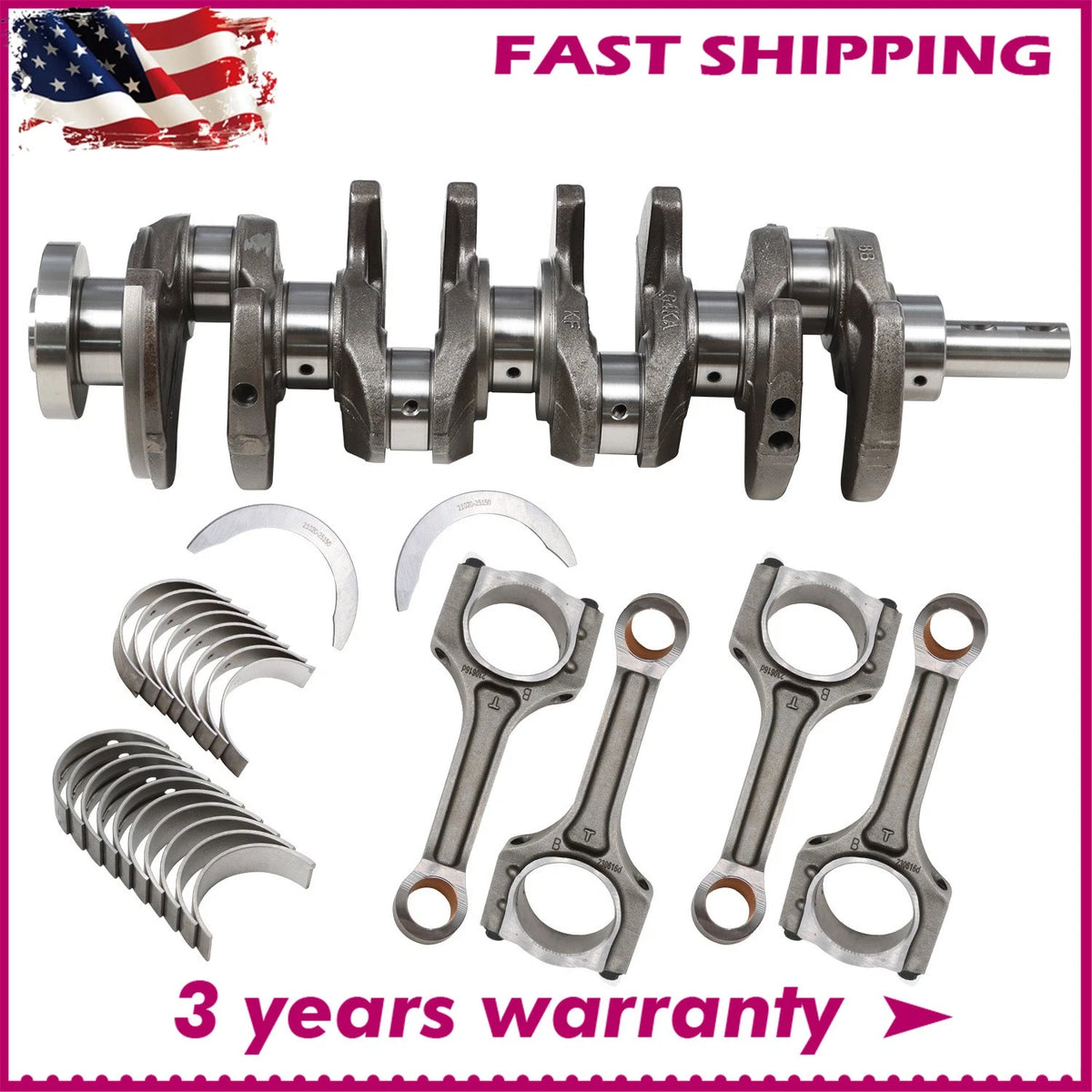 2X Crankshaft & ConRods for Hyundai Sonata & Kia Optima (2011–2019)