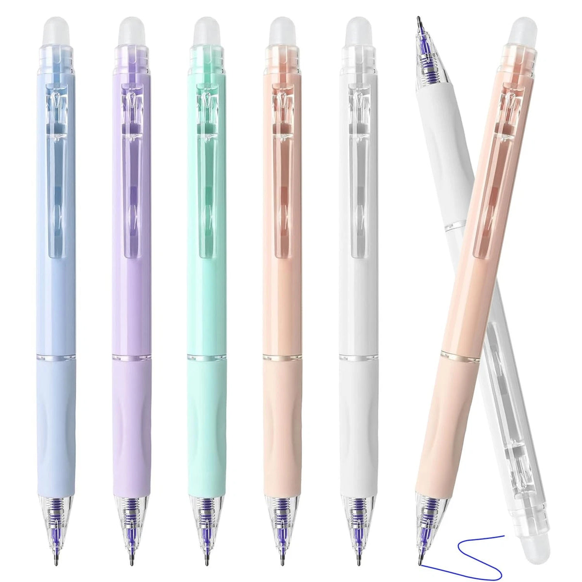 Set of 5 Erasable Gel Pens Blue Ink 0.5mm
