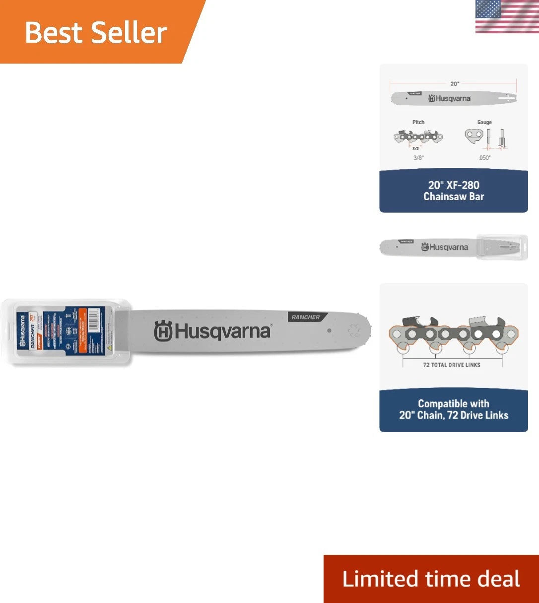 20 Inch Chainsaw Bar for Homeowners & Outdoor Enthusiasts