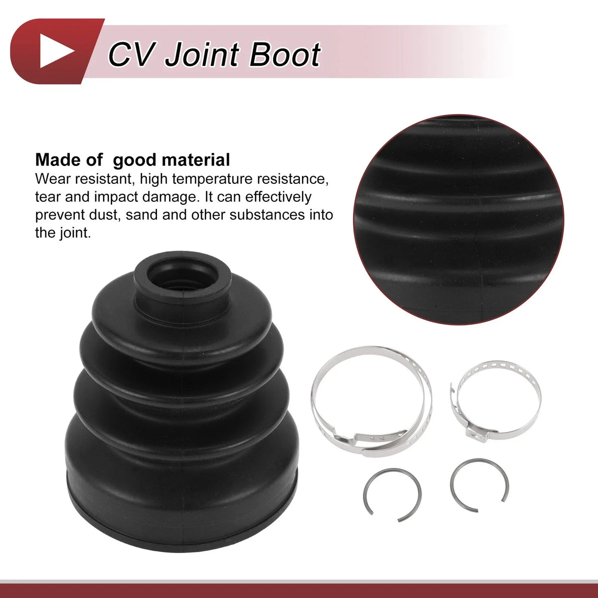 Inner CV Joint Boot Kit with Clamps for Honda Accord (2005–2007) No.44017S84C00
