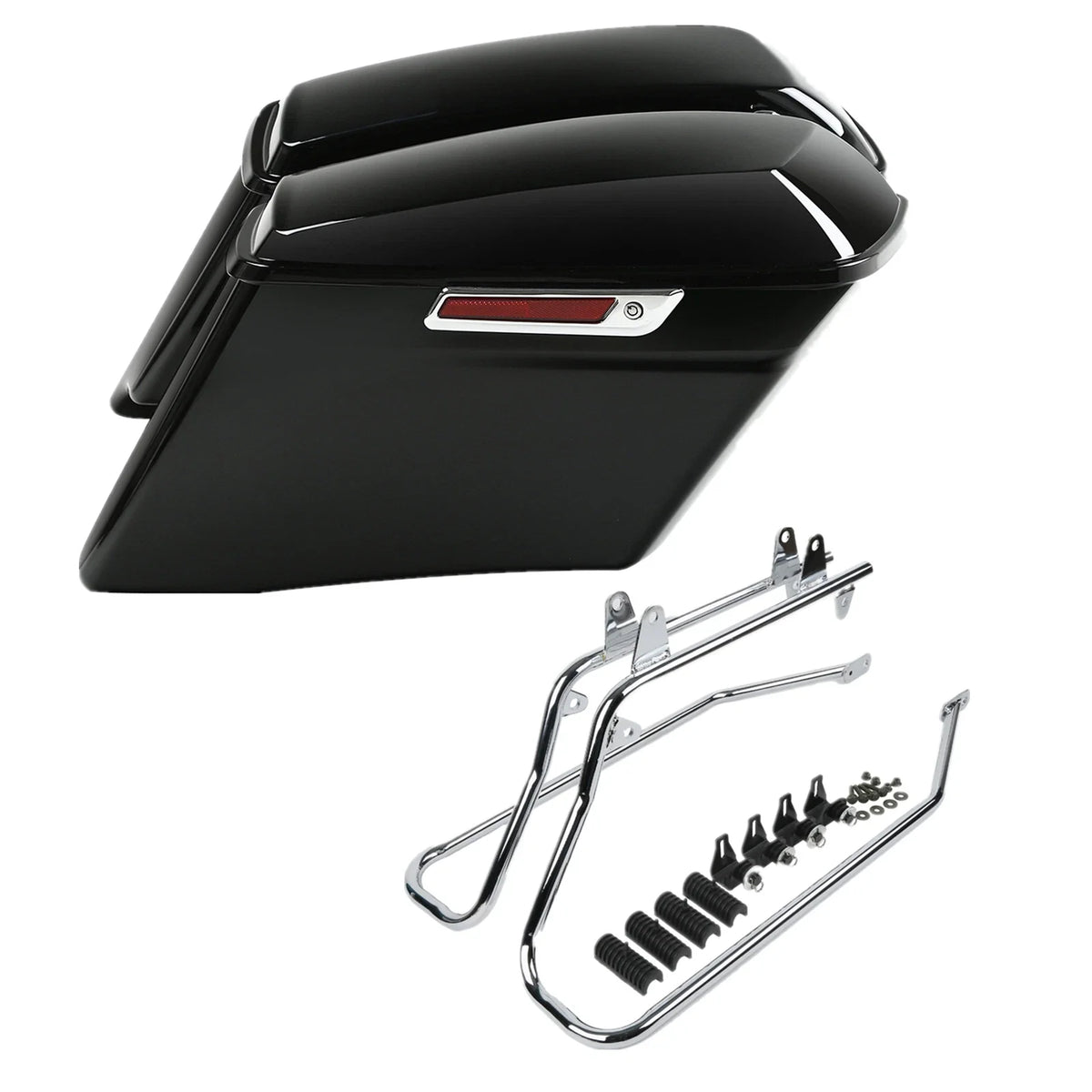 4" Stretched Hard Saddlebags & Brackets for Harley Softail Fatboy (1984–2017)