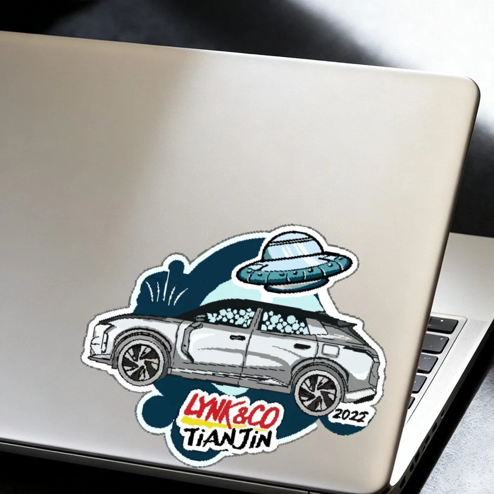 Customizable Car-Themed Stickers for Laptop Luggage Thermos