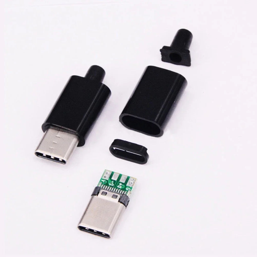 5pcs USB 3.1 Type C Male Plug PCB Board Welding Line with Shell
