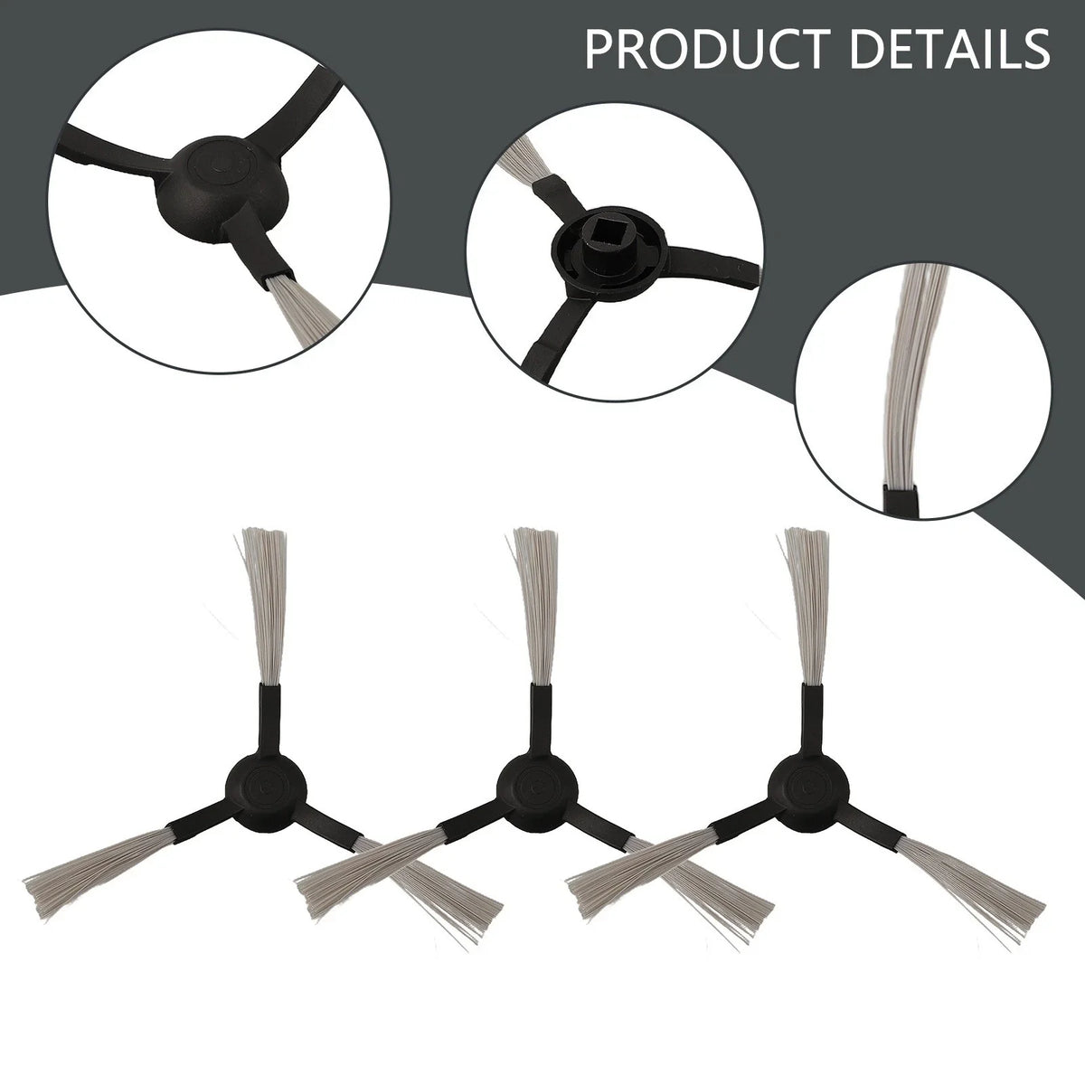 Set of 2 Side Brushes for Hard-to-Reach Corners - Plastic Nylon