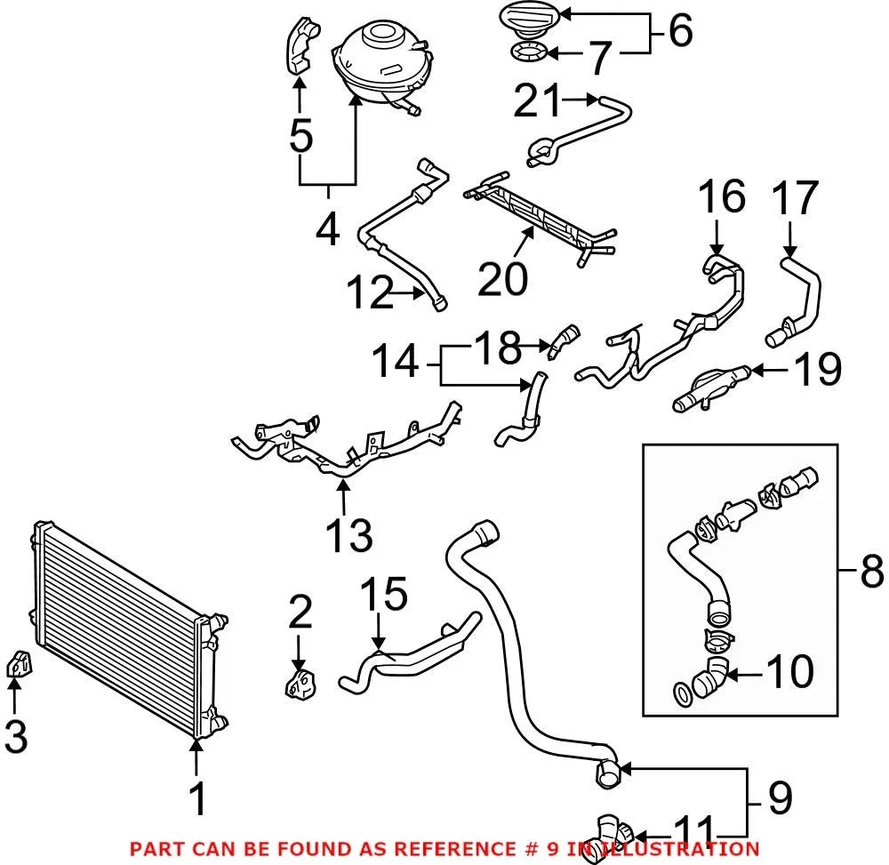 Lower Radiator Coolant Hose 1C0122051M for VW Beetle (2004)