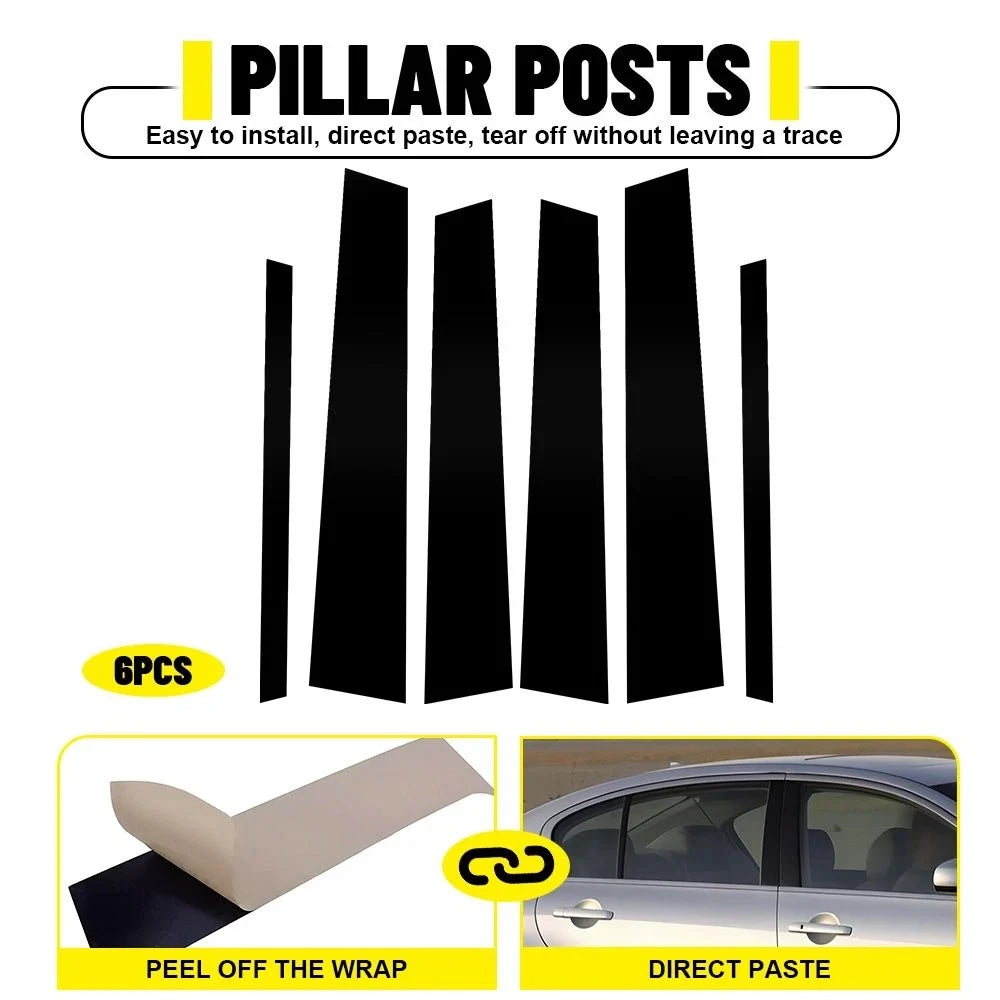 Set of 4 Window Pillar Posts Trim Molding Covers for Infiniti G35 G37 (2002–2013)