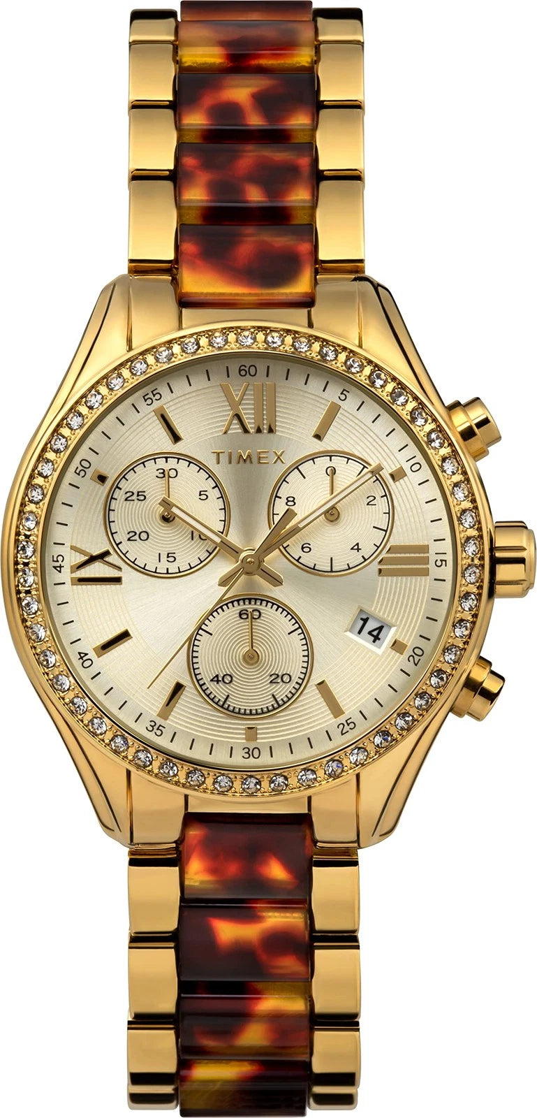 Timex Women's Premium Dress Watch 38mm Gold-Tone Brown Bracelet