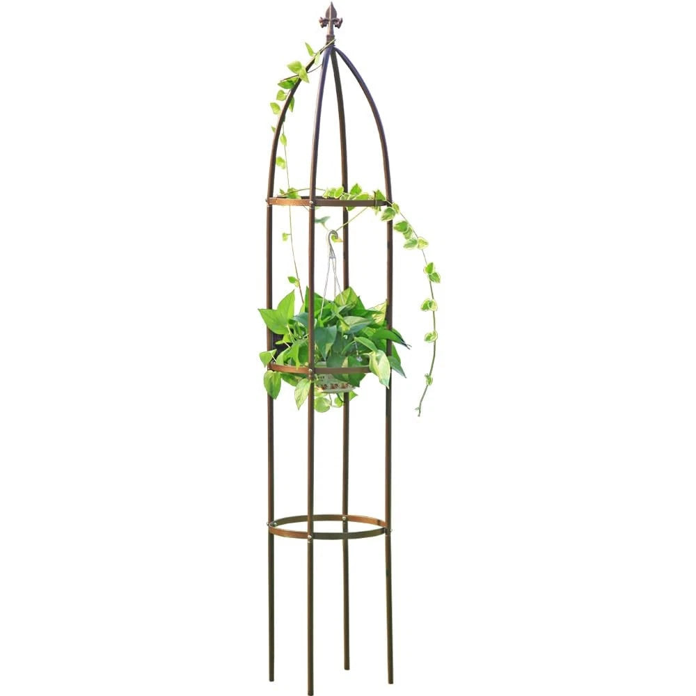 6.3 Ft Metal Obelisk Garden Trellis for Climbing Plants