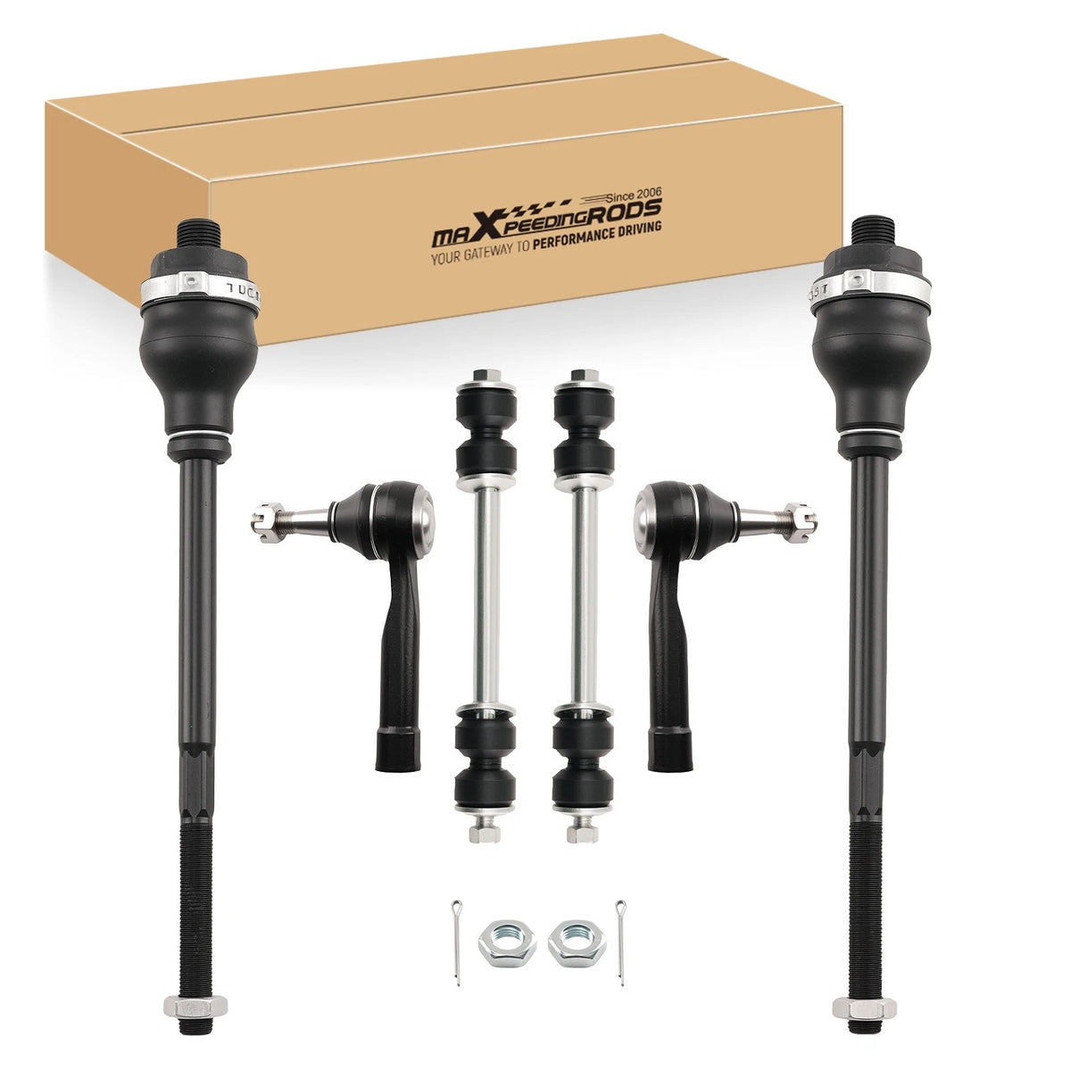 Set of 4 Outer Inner Tie Rods Sway Bar Links for Chevy Silverado 1500 (1999–2006)