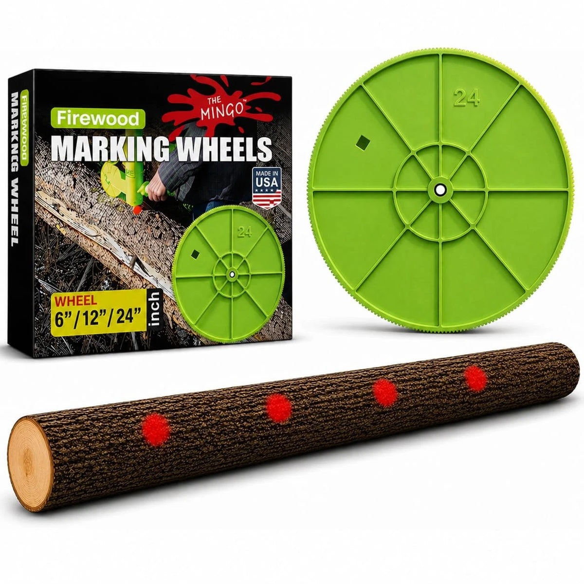 24 Inch Firewood Marking Wheel for Chainsaw (6-12-24 Inch)