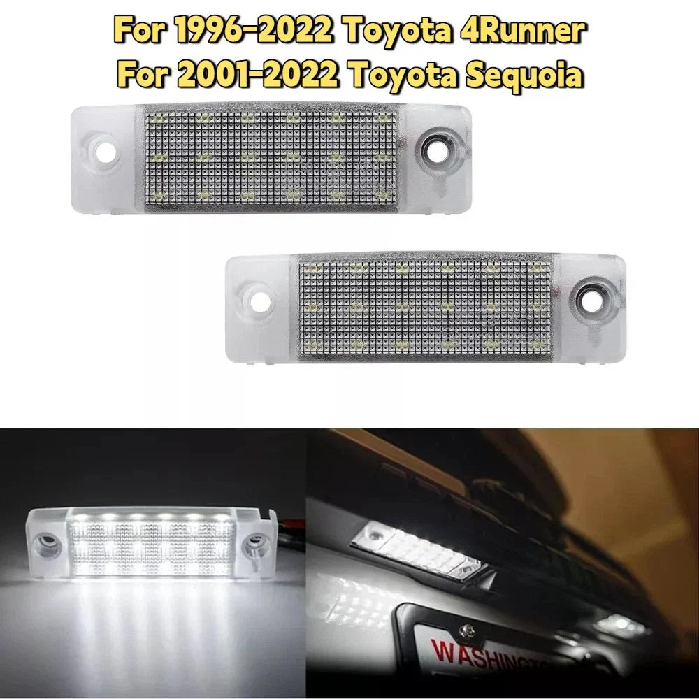 Pair LED 6000K Plate Lights for Toyota 4Runner Sequoia (1996–2022)