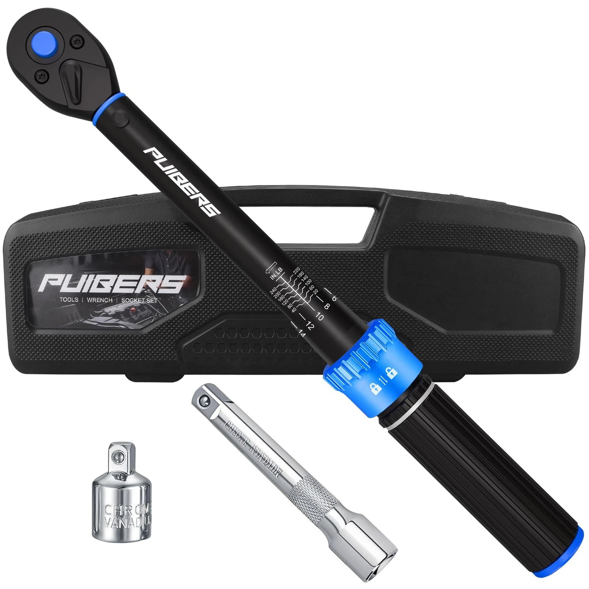 Set of 4 Torque Wrenches 3/8" Drive 1.67-20 FT.LB for Automotive Use