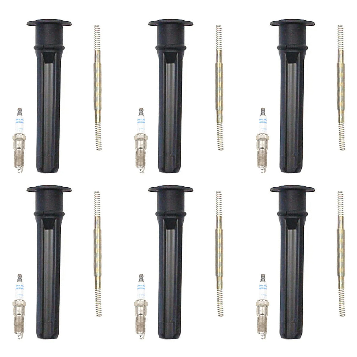 Set of 6 Platinum Spark Plugs & Coil Boot Kit for Intrepid Sebring (1995–2006)