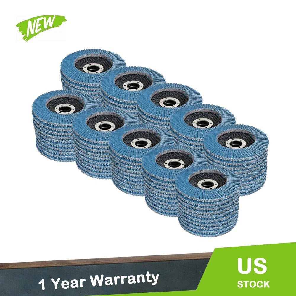Pack of 100 Zirconia Flap Discs 4.5"x7/8" 40 Grit for Sanding Grinding