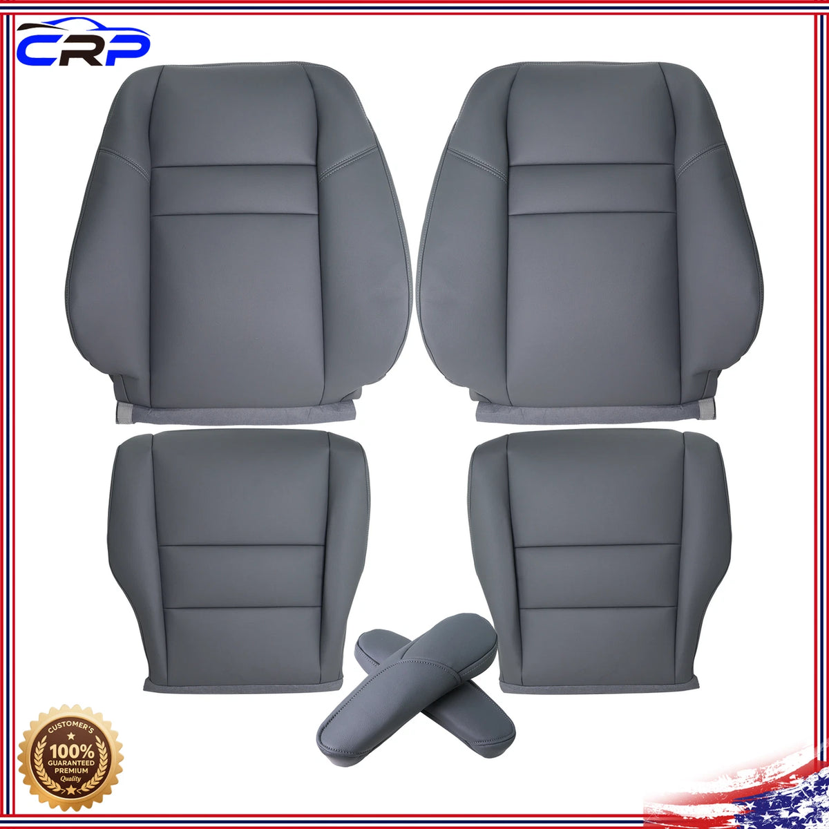 Seat Cover & Armrest Covers for Honda CRV (2007–2011) Microfiber Leather Gray