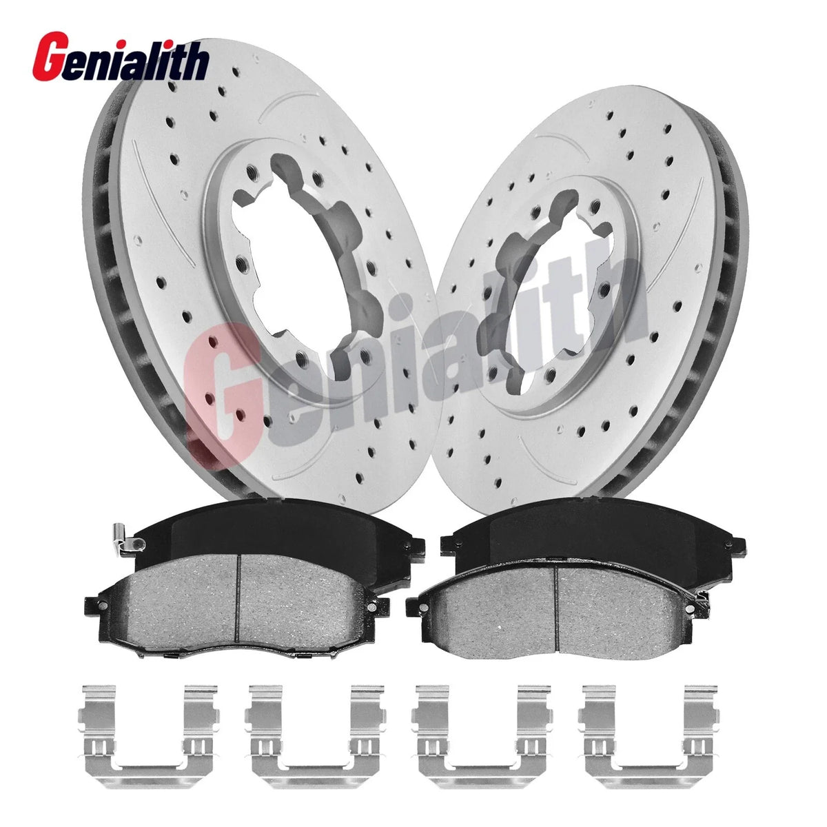 283mm Front Drilled Brake Rotors & Ceramic Pads for Nissan Xterra (2000–2004)