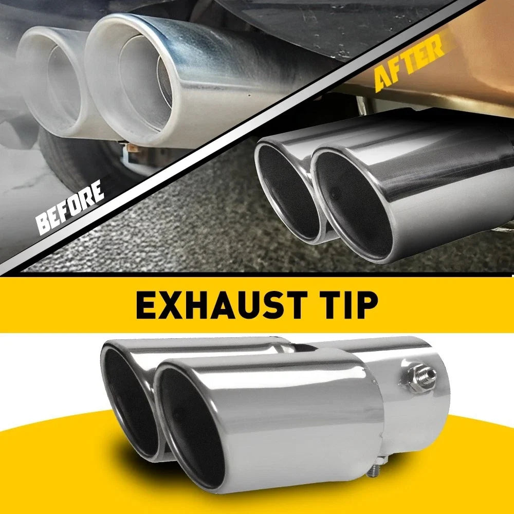 Dual Exhaust Tip for - Stainless Steel